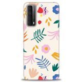 MRCİLETİSİM (mrc15650) Tam Ekran Koruyucu Kılıf HD Baskılı Kılıf Renkli Yapraklar Huawei P Smart 2021 ile uyumlu