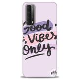 MRCİLETİSİM (mrc15681) Tam Ekran Koruyucu Kılıf HD Baskılı Kılıf Good Vibes Huawei P Smart 2021 ile uyumlu