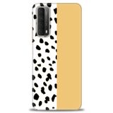 MRCİLETİSİM (mrc15722) Tam Ekran Koruyucu Kılıf HD Baskılı Kılıf Sarı ve Puantiye Huawei P Smart 2021 ile uyumlu