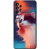 MRCİLETİSİM mrc157437 Cat Butterfly Kılıf HD Desen Baskılı Arka Kapak Samsung Galaxy A33 ile uyumlu