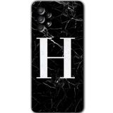 MRCİLETİSİM mrc157629 Siyah Mermer Desenli H Harfi Kılıf HD Desen Baskılı Arka Kapak Samsung Galaxy A33 ile uyumlu