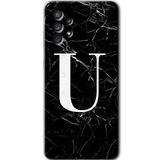 MRCİLETİSİM mrc157645 Siyah Mermer Desenli U Harfi Kılıf HD Desen Baskılı Arka Kapak Samsung Galaxy A33 ile uyumlu