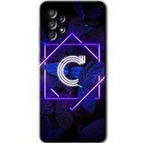 MRCİLETİSİM mrc157708 Dark Neon Yaprak C Harfi Kılıf HD Desen Baskılı Arka Kapak Samsung Galaxy A33 ile uyumlu