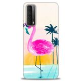 MRCİLETİSİM (mrc15771) Tam Ekran Koruyucu Kılıf HD Baskılı Kılıf Flamingo Huawei P Smart 2021 ile uyumlu