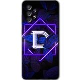MRCİLETİSİM mrc157710 Dark Neon Yaprak D Harfi Kılıf HD Desen Baskılı Arka Kapak Samsung Galaxy A33 ile uyumlu