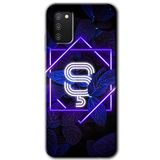MRCİLETİSİM mrc1600 Dark Neon Yaprak Ş Harfi Kılıf Baskılı Kapak 5D Tam Kaplayan Cam Samsung Galaxy A02s ile uyumlu