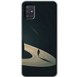 MRCİLETİSİM mrc160049 Space Planet Kılıf HD Desen Baskılı Arka Kapak + Temperli Cam Samsung Galaxy A51 ile uyumlu