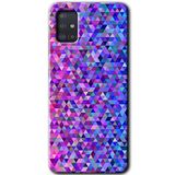 MRCİLETİSİM mrc160220 Pixel Mozaik Kılıf HD Desen Baskılı Arka Kapak + Temperli Cam Samsung Galaxy A51 ile uyumlu