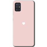 MRCİLETİSİM mrc160273 Sade Kalp Kılıf HD Desen Baskılı Arka Kapak + Temperli Cam Samsung Galaxy A51 ile uyumlu