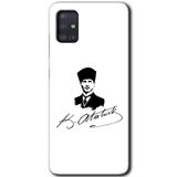 MRCİLETİSİM mrc160987 Kemal Atatürk İmza Kılıf HD Desen Baskılı Arka Kapak Samsung Galaxy A51 ile uyumlu