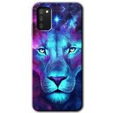MRCİLETİSİM mrc1631 Neon Lion Kılıf Baskılı Kapak 5D Tam Kaplayan Cam Samsung Galaxy A02s ile uyumlu