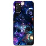 MRCİLETİSİM mrc1635 Gezegen Karışımı Kılıf Baskılı Kapak 5D Tam Kaplayan Cam Samsung Galaxy A02s ile uyumlu