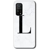 MRCİLETİSİM (mrc16467) Beyaz Mermer Desenli L Harfi Kılıf Baskılı Kapak Tam Kaplayan Mat Seramik Xiaomi Mi 10T ile uyumlu
