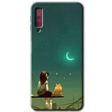 MRCİLETİSİM mrc166632 Kedili Kız Kılıf HD Desen Baskılı Arka Kapak Samsung Galaxy A7 2018 ile uyumlu
