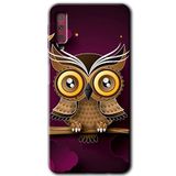 MRCİLETİSİM mrc166675 Owl Bird Branch Kılıf HD Desen Baskılı Arka Kapak Samsung Galaxy A7 2018 ile uyumlu