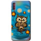 MRCİLETİSİM mrc166676 Owl Bird Stars Kılıf HD Desen Baskılı Arka Kapak Samsung Galaxy A7 2018 ile uyumlu