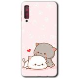 MRCİLETİSİM mrc166699 Kedi Aşkı Kılıf HD Desen Baskılı Arka Kapak Samsung Galaxy A7 2018 ile uyumlu