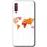 MRCİLETİSİM mrc166858 Dünya Haritası Kılıf HD Desen Baskılı Arka Kapak Samsung Galaxy A7 2018 ile uyumlu