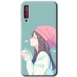 MRCİLETİSİM mrc166863 Happy Girl Kılıf HD Desen Baskılı Arka Kapak Samsung Galaxy A7 2018 ile uyumlu
