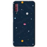 MRCİLETİSİM mrc166891 Çizim Gezegen Kılıf HD Desen Baskılı Arka Kapak Samsung Galaxy A7 2018 ile uyumlu
