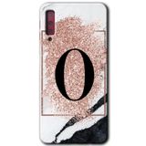 MRCİLETİSİM mrc166915 Pembe Mermer Desenli O Harfi Kılıf HD Desen Baskılı Arka Kapak Samsung Galaxy A7 2018 ile uyumlu