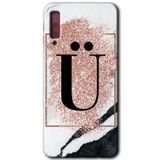 MRCİLETİSİM mrc166924 Pembe Mermer Desenli Ü Harfi Kılıf HD Desen Baskılı Arka Kapak Samsung Galaxy A7 2018 ile uyumlu