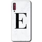 MRCİLETİSİM mrc166934 Beyaz Mermer Desenli E Harfi Kılıf HD Desen Baskılı Arka Kapak Samsung Galaxy A7 2018 ile uyumlu