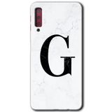 MRCİLETİSİM mrc166936 Beyaz Mermer Desenli G Harfi Kılıf HD Desen Baskılı Arka Kapak Samsung Galaxy A7 2018 ile uyumlu