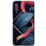 MRCİLETİSİM mrc166962 Flamingo Yaprak Kılıf HD Desen Baskılı Arka Kapak Samsung Galaxy A7 2018 ile uyumlu