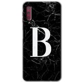 MRCİLETİSİM mrc166970 Siyah Mermer Desenli B Harfi Kılıf HD Desen Baskılı Arka Kapak Samsung Galaxy A7 2018 ile uyumlu