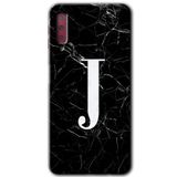 MRCİLETİSİM mrc166982 Siyah Mermer Desenli J Harfi Kılıf HD Desen Baskılı Arka Kapak Samsung Galaxy A7 2018 ile uyumlu