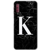 MRCİLETİSİM mrc166983 Siyah Mermer Desenli K Harfi Kılıf HD Desen Baskılı Arka Kapak Samsung Galaxy A7 2018 ile uyumlu
