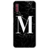 MRCİLETİSİM mrc166985 Siyah Mermer Desenli M Harfi Kılıf HD Desen Baskılı Arka Kapak Samsung Galaxy A7 2018 ile uyumlu