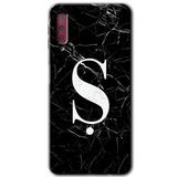 MRCİLETİSİM mrc166993 Siyah Mermer Desenli Ş Harfi Kılıf HD Desen Baskılı Arka Kapak Samsung Galaxy A7 2018 ile uyumlu
