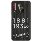 MRCİLETİSİM mrc167006 Atatürk Ahşap İmza Kılıf HD Desen Baskılı Arka Kapak Samsung Galaxy A7 2018 ile uyumlu