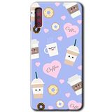 MRCİLETİSİM mrc167026 Coffee Cake Kılıf HD Desen Baskılı Arka Kapak Samsung Galaxy A7 2018 ile uyumlu