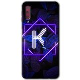 MRCİLETİSİM mrc167069 Dark Neon Yaprak K Harfi Kılıf HD Desen Baskılı Arka Kapak Samsung Galaxy A7 2018 ile uyumlu