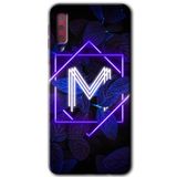 MRCİLETİSİM mrc167071 Dark Neon Yaprak M Harfi Kılıf HD Desen Baskılı Arka Kapak Samsung Galaxy A7 2018 ile uyumlu