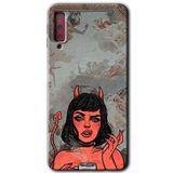 MRCİLETİSİM mrc167077 Devil Girl Kılıf HD Desen Baskılı Arka Kapak Samsung Galaxy A7 2018 ile uyumlu