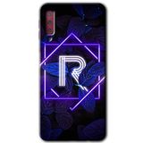 MRCİLETİSİM mrc167088 Dark Neon Yaprak R Harfi Kılıf HD Desen Baskılı Arka Kapak Samsung Galaxy A7 2018 ile uyumlu