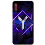 MRCİLETİSİM mrc167095 Dark Neon Yaprak Y Harfi Kılıf HD Desen Baskılı Arka Kapak Samsung Galaxy A7 2018 ile uyumlu