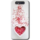 MRCİLETİSİM mrc170431 Kalpli Şekerleme Kılıf HD Desen Baskılı Arka Kapak Samsung Galaxy A80 ile uyumlu