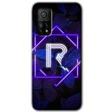 MRCİLETİSİM (mrc17163) Dark Neon Yaprak R Harfi Kılıf Baskılı Kapak Tam Kaplayan Mat Seramik Xiaomi Mi 10T Pro ile uyumlu