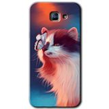 MRCİLETİSİM mrc171737 Cat Butterfly Kılıf HD Desen Baskılı Arka Kapak Samsung Galaxy A8 2016 ile uyumlu