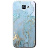 MRCİLETİSİM mrc171819 Mavi Gold Mermer Kılıf HD Desen Baskılı Arka Kapak Samsung Galaxy A8 2016 ile uyumlu