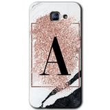 MRCİLETİSİM mrc171848 Pembe Mermer Desenli A Harfi Kılıf HD Desen Baskılı Arka Kapak Samsung Galaxy A8 2016 ile uyumlu