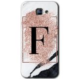 MRCİLETİSİM mrc171854 Pembe Mermer Desenli F Harfi Kılıf HD Desen Baskılı Arka Kapak Samsung Galaxy A8 2016 ile uyumlu