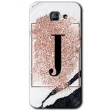 MRCİLETİSİM mrc171859 Pembe Mermer Desenli J Harfi Kılıf HD Desen Baskılı Arka Kapak Samsung Galaxy A8 2016 ile uyumlu