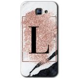 MRCİLETİSİM mrc171862 Pembe Mermer Desenli L Harfi Kılıf HD Desen Baskılı Arka Kapak Samsung Galaxy A8 2016 ile uyumlu