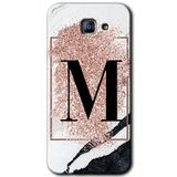 MRCİLETİSİM mrc171863 Pembe Mermer Desenli M Harfi Kılıf HD Desen Baskılı Arka Kapak Samsung Galaxy A8 2016 ile uyumlu